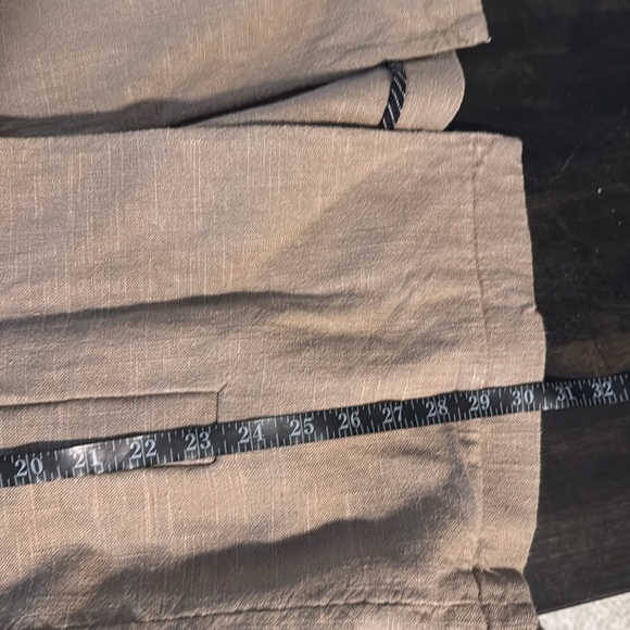 Soft Surroundings Taupe Linen Blend Long Line Single Button Blazer Size Medium - Picture 7 of 7